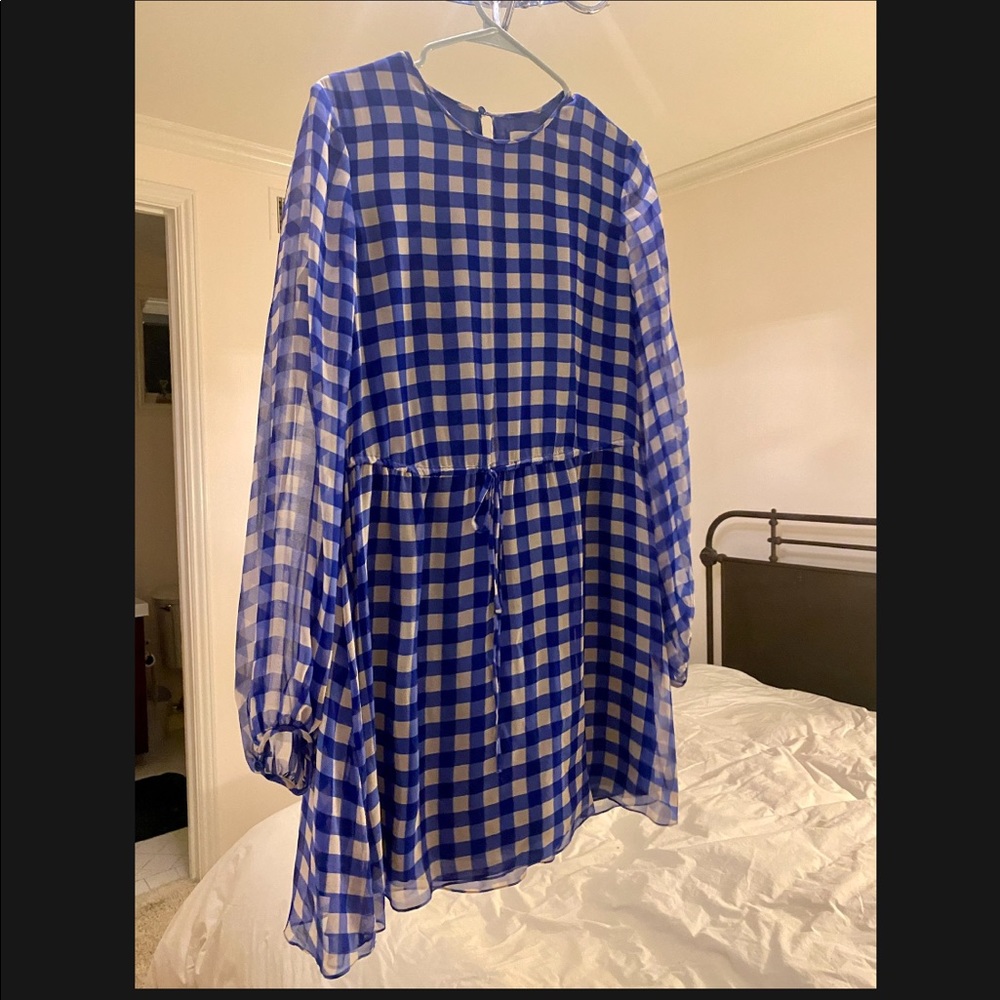 Diane von Furstenberg Silk Chiffon Gingham Dress